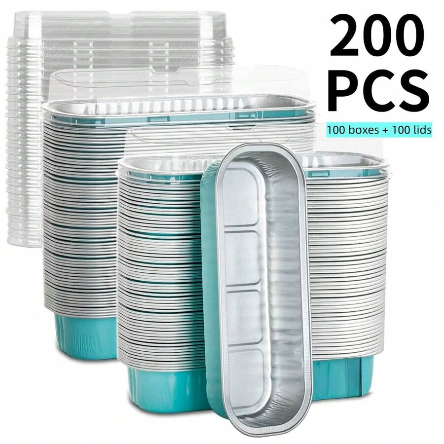 Portion Control Container - 200PCS Mini Aluminum Foil Loaf Pans