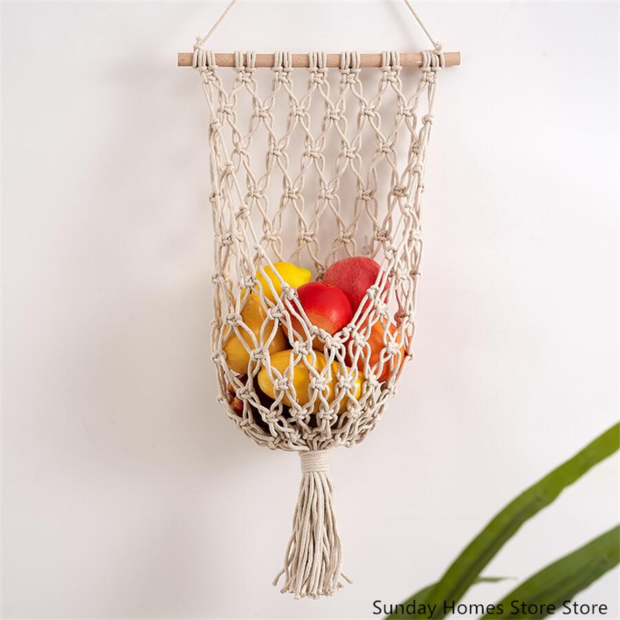 Food Storage Plants - Macrame Fruit Storage Basket Hammock Hanging