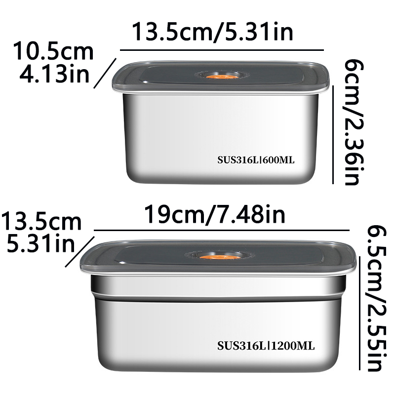 Stainless Lunch Box - Food Grade 316 Stainless Steel Fresh-Keeping