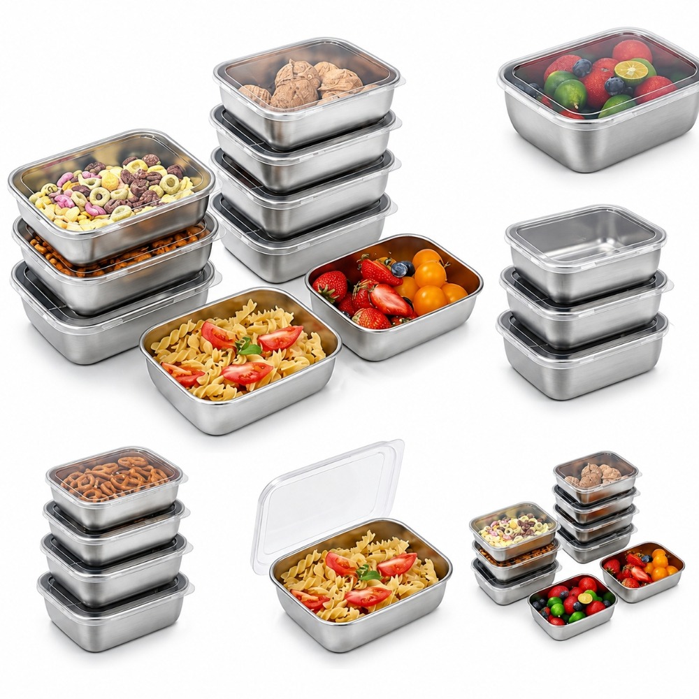 Set Food Storage - 6PCS Stainless Steel Food Storage Containers