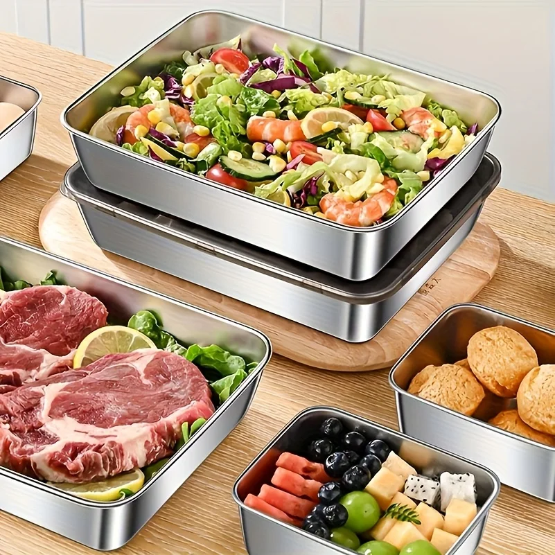 5pcs Stainless Steel Food Stor - Set Food Storage recension och pris