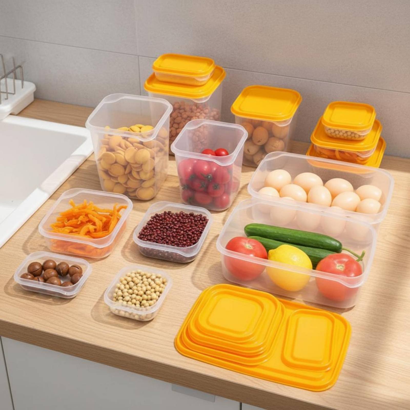17 Pieces Fridge Storage Box S - Set Food Storage recension och pris