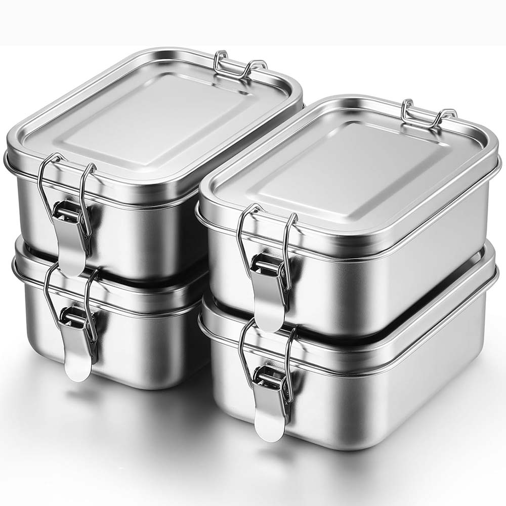 4Pcs Stainless Steel Bento Box - Food Storage Lock Box recension och pris