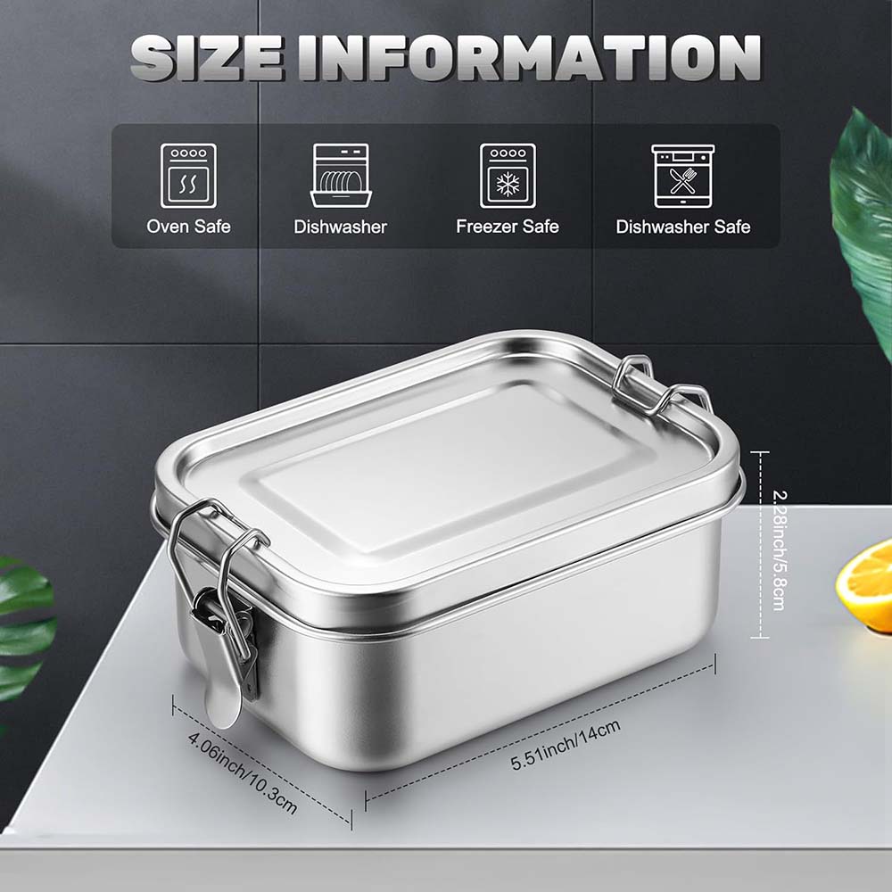 4Pcs Stainless Steel Bento Box - Food Storage Lock Box recension och pris