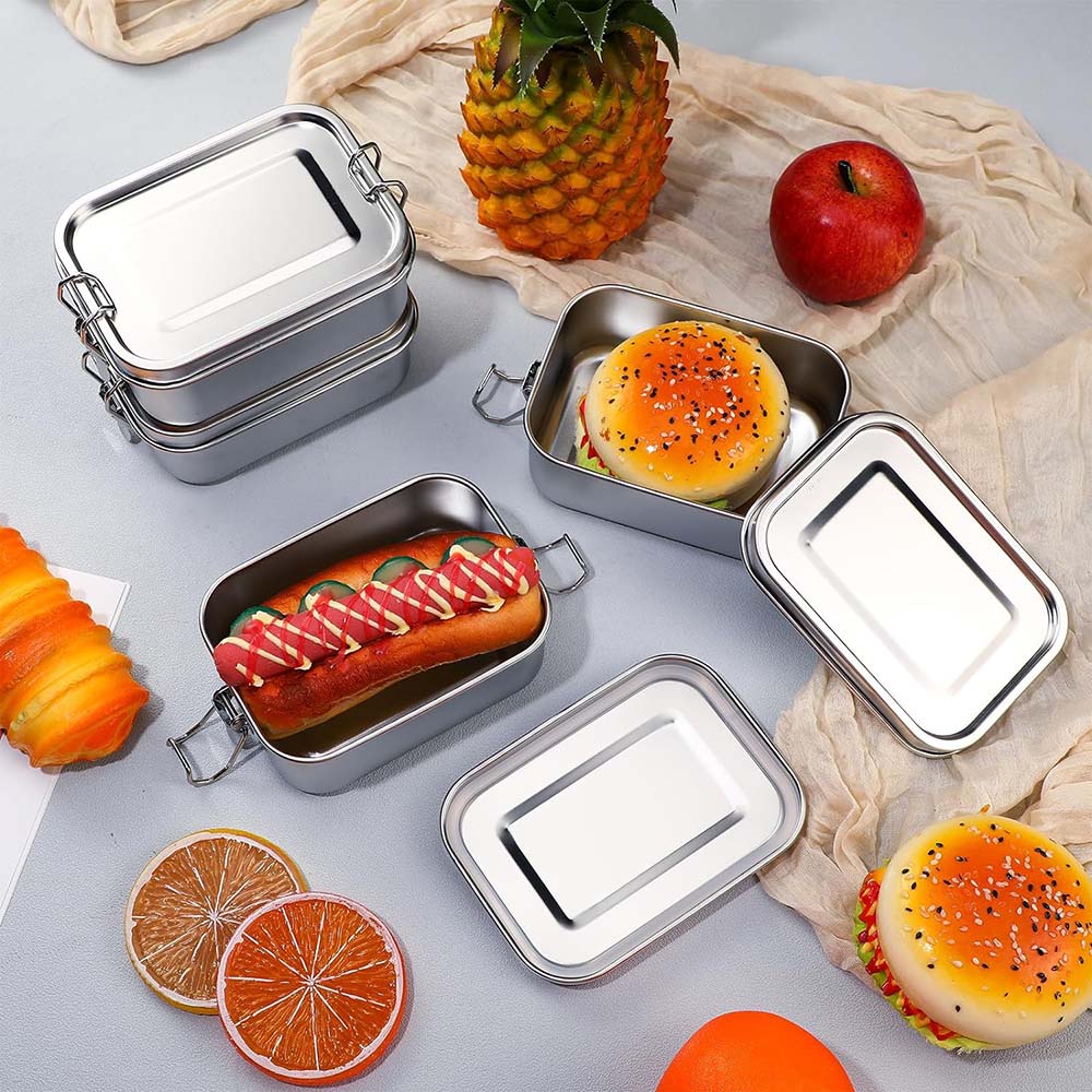 4Pcs Stainless Steel Bento Box - Food Storage Lock Box recension och pris
