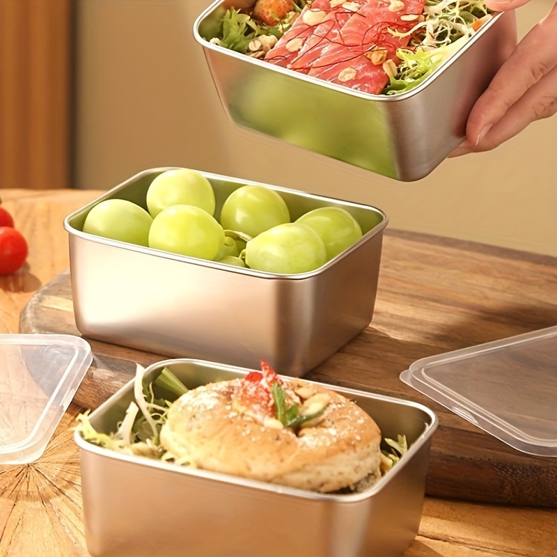 3/6Pcs Stainless Steel Rectang - Stainless Lunch Box recension och pris
