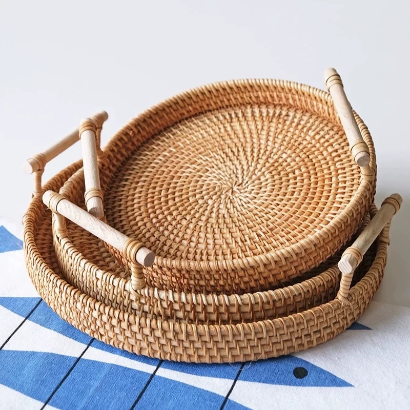 Handwoven Rattan Tray & Food S - Food Storage Plants recension och pris