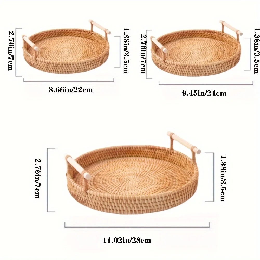 Handwoven Rattan Tray & Food S - Food Storage Plants recension och pris