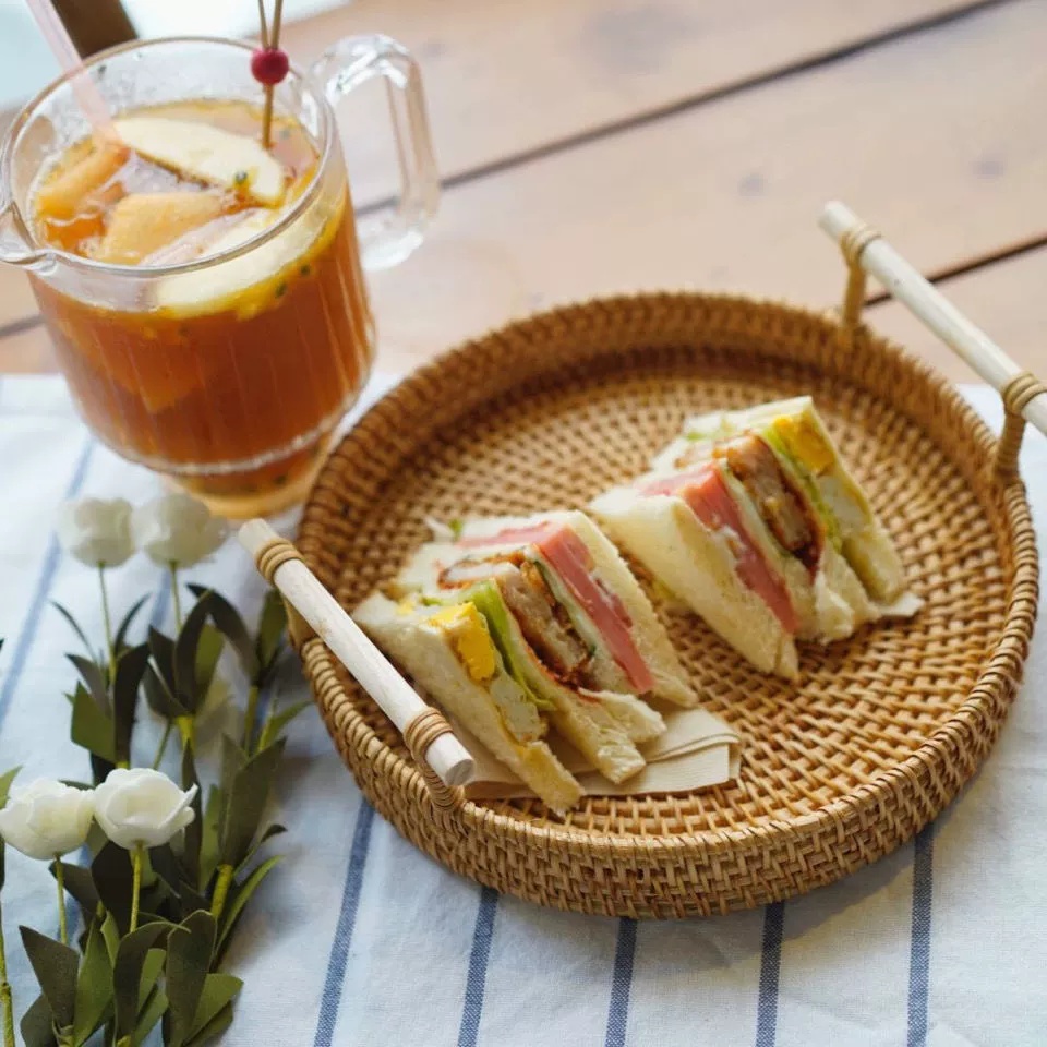 Handwoven Rattan Tray & Food S - Food Storage Plants recension och pris