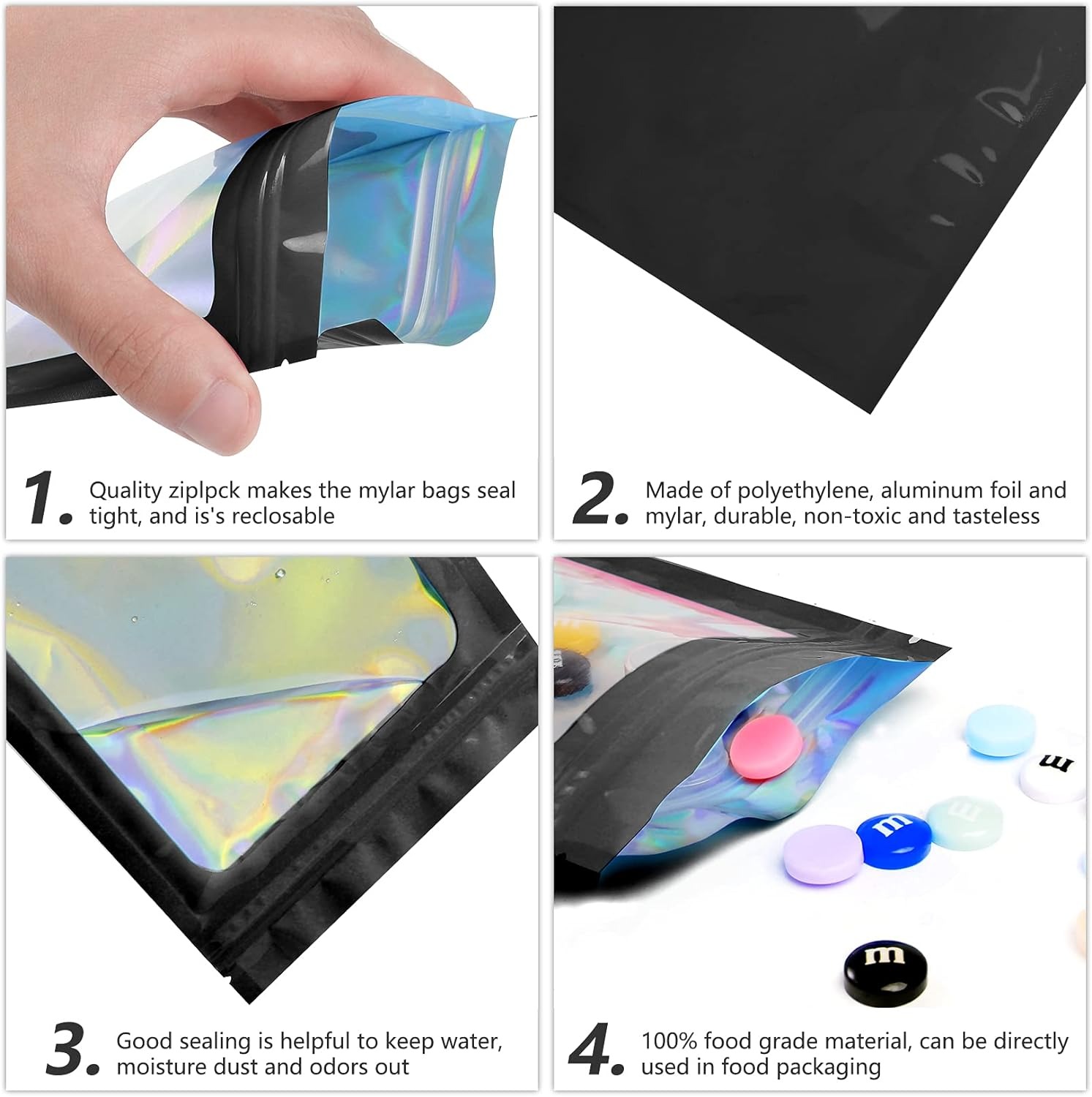 100ps Mylar Bags Custom Logo P - Food Storage In Mylar Bags recension och pris