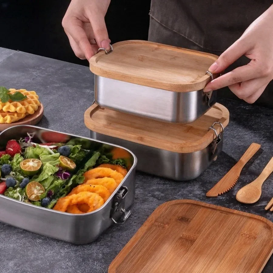 New 304 Stainless Steel Bamboo - Food Storage Made Easy recension och pris