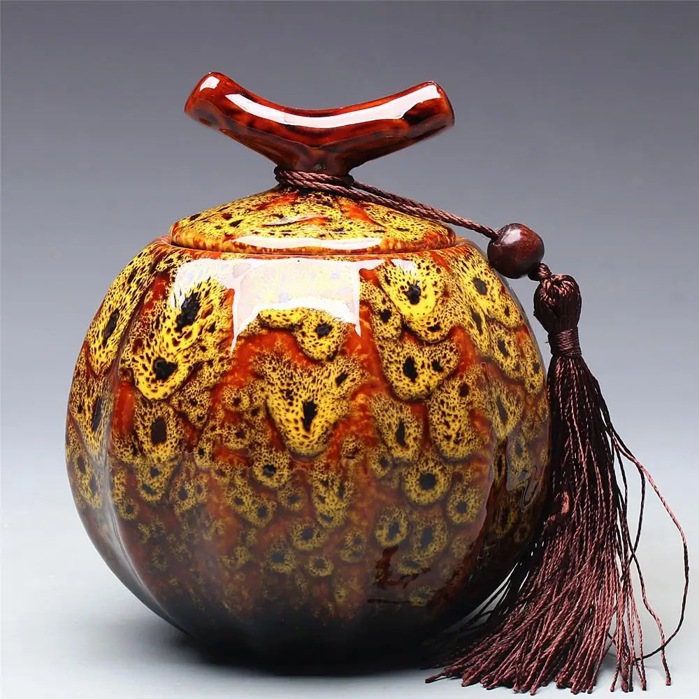 Pumpkin Style Tea Jar Ceramic  - Food Storage Yellow recension och pris