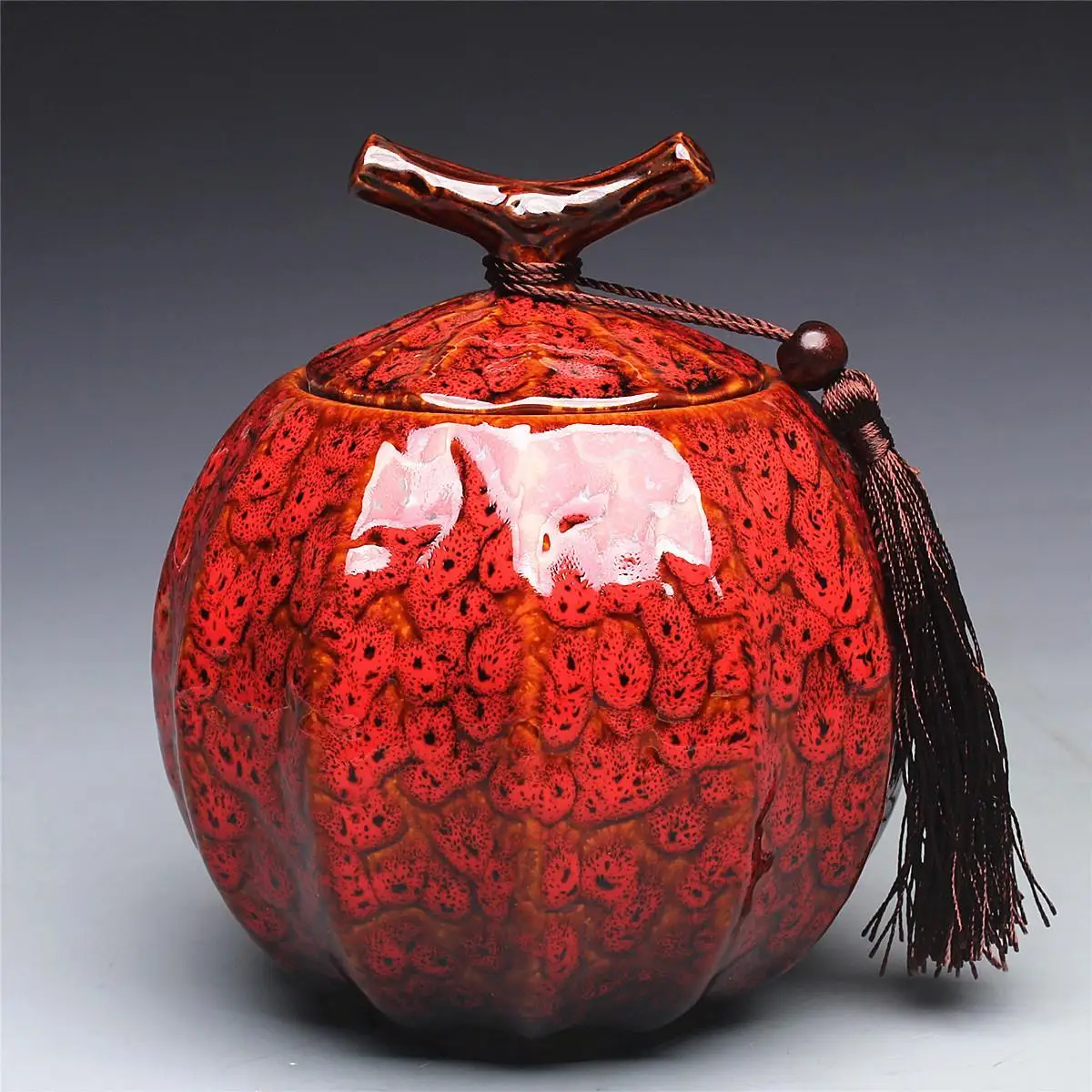 Pumpkin Style Tea Jar Ceramic  - Food Storage Yellow recension och pris
