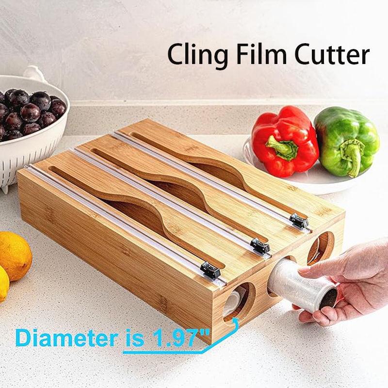 3 In 1 Bamboo Foil Cling Film  - Food Storage Cabinet For Kitchen recension och pris