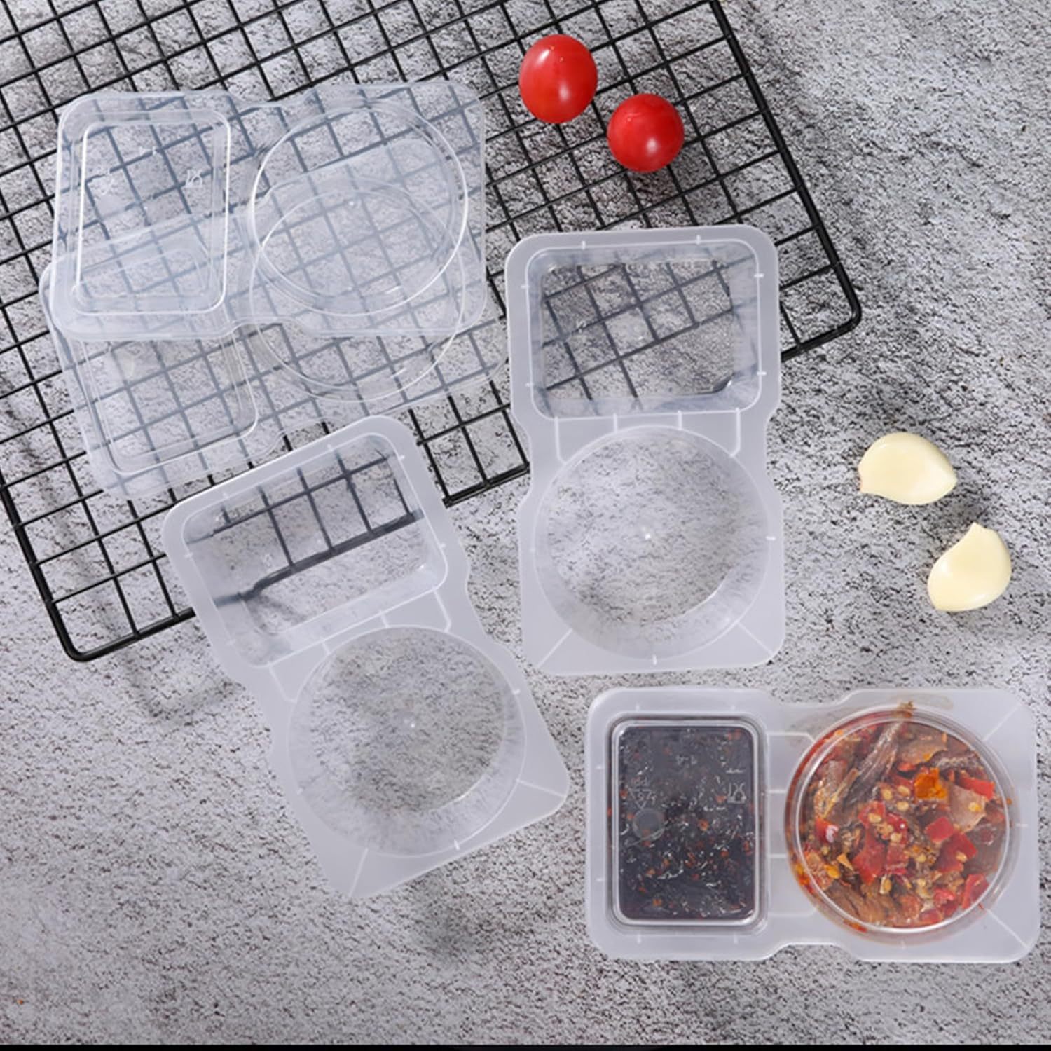 2-compartment Disposable Clear - Portion Control Container recension och pris