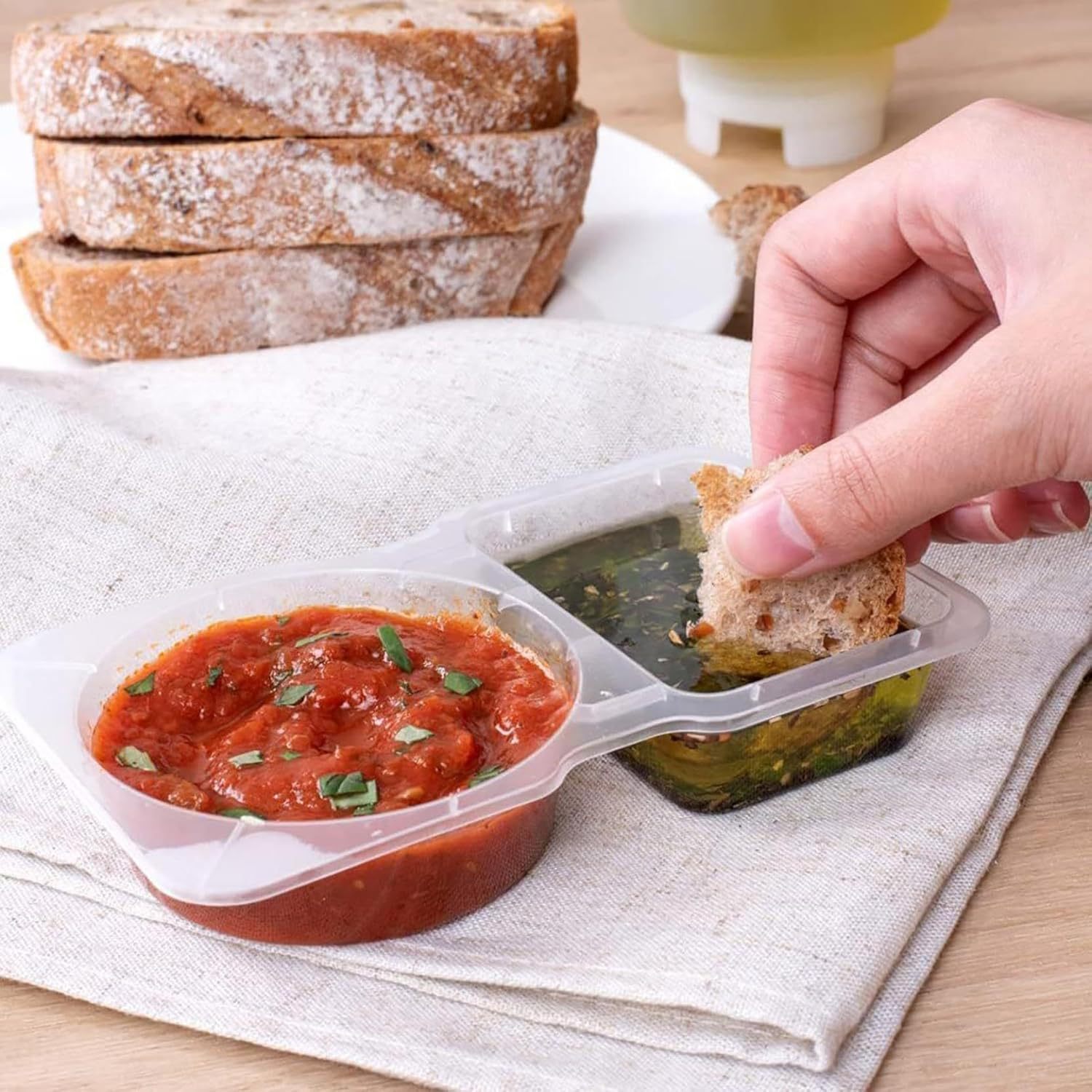 2-compartment Disposable Clear - Portion Control Container recension och pris