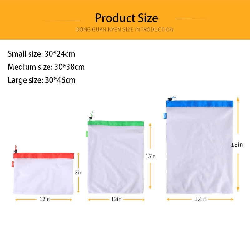 3 Sizes Reusable Mesh Produce  - Produce Bag Reusable Mesh recension och pris