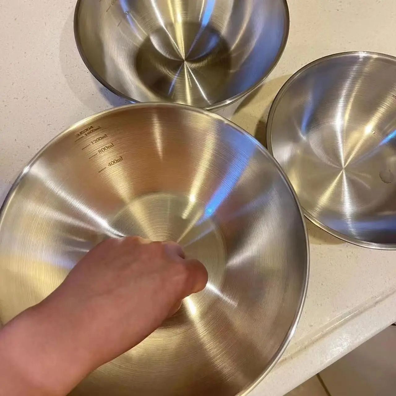 1-3 Stainless Steel Bowl Set W - Set Food Storage recension och pris