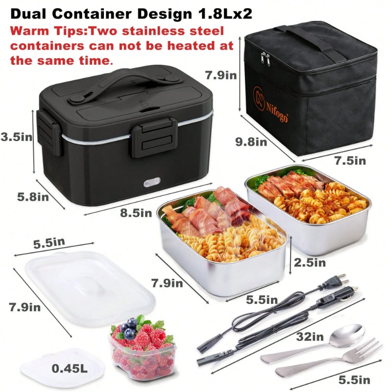 100W Electric Heated Lunch Box - Portable Food Warmer recension och pris