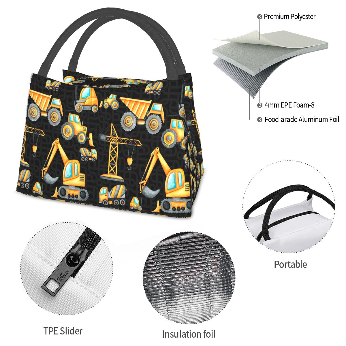 Yellow Construction Trucks Ins - Food Storage Yellow recension och pris