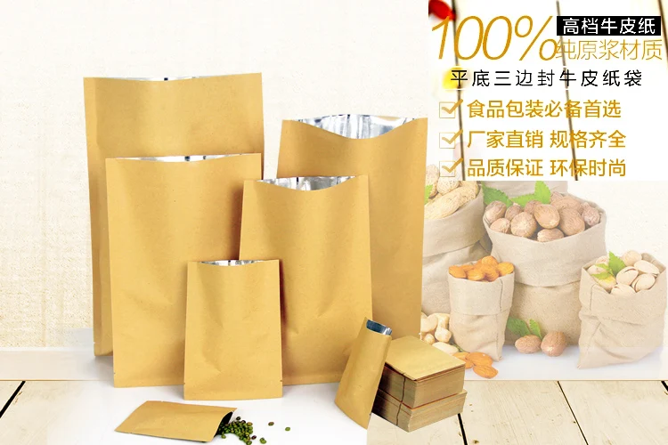 8*12cm Open Top Brown Kraft Pa - Food Storage In Mylar Bags recension och pris