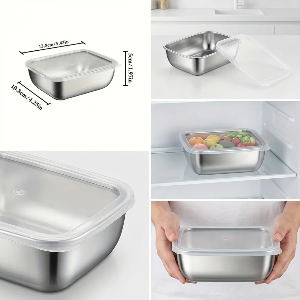 6PCS Stainless Steel Food Stor - Set Food Storage recension och pris