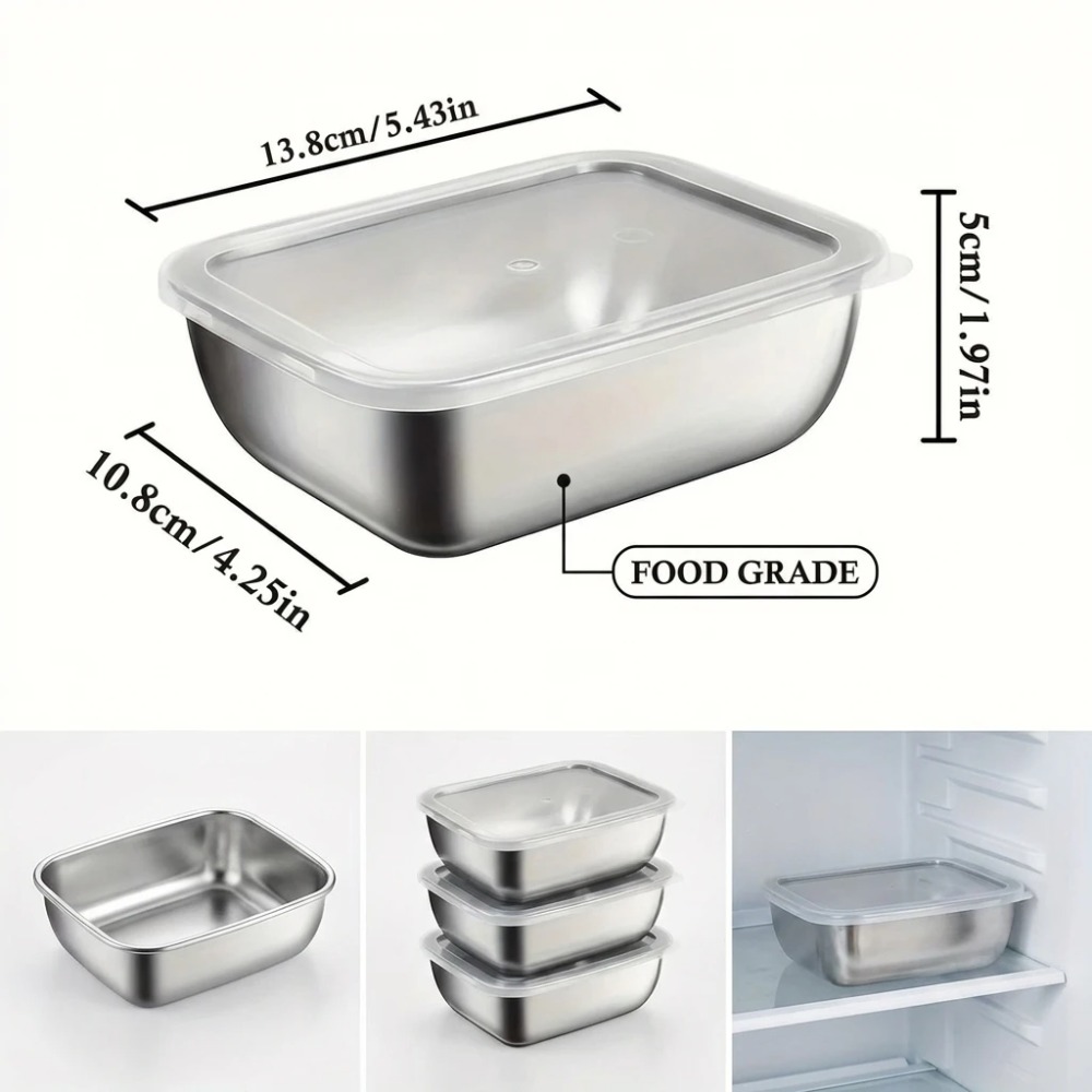 6PCS Stainless Steel Food Stor - Set Food Storage recension och pris
