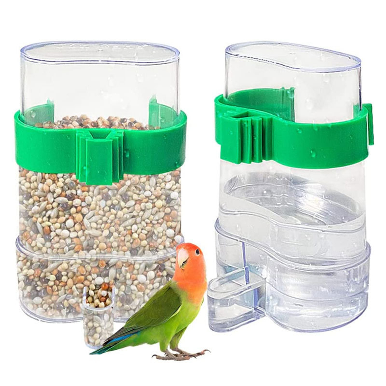 Bird Water Drinker Feeder Cont - Portion Control Container recension och pris