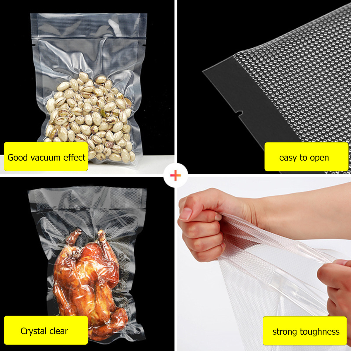 100Pcs Transparent Vacuum Seal - Food Storage And recension och pris