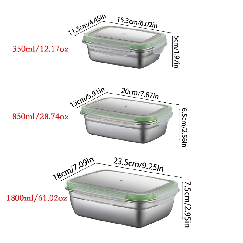 304 Stainless Steel Lunch Box  - Set Food Storage recension och pris