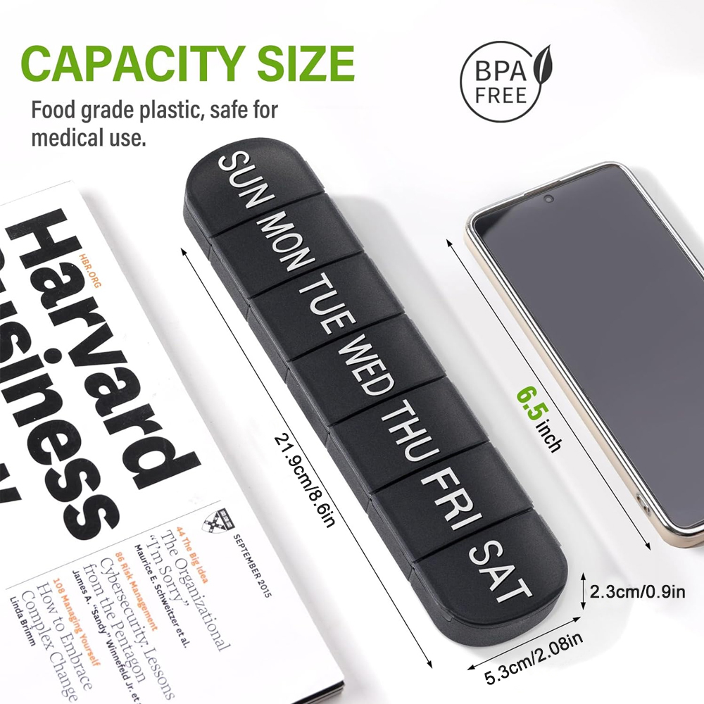 Travel Pill Box 7 Day Extra La - Portion Control Container recension och pris