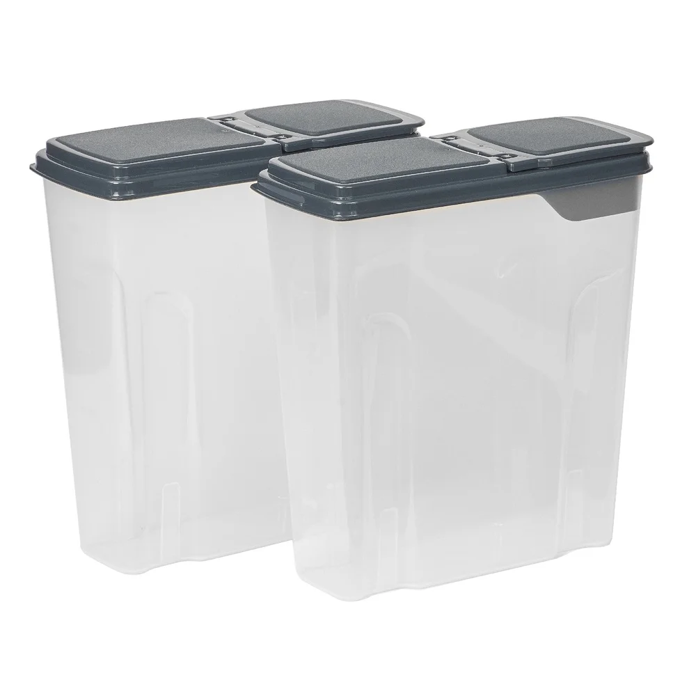 2-Pack Plastic Cereal Dispense - Food Storage Quart Containers recension och pris