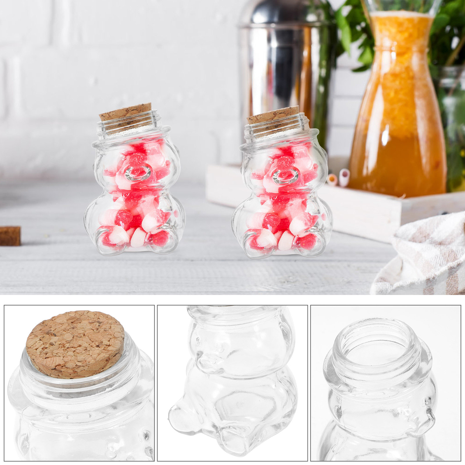4Pcs Glass Candy Jar Set Trans - Set Food Storage recension och pris