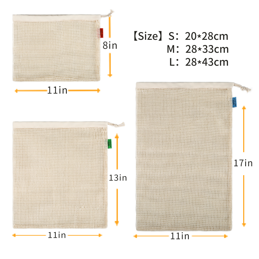 Organic Cotton Reusable Produc - Produce Bag Reusable Mesh recension och pris