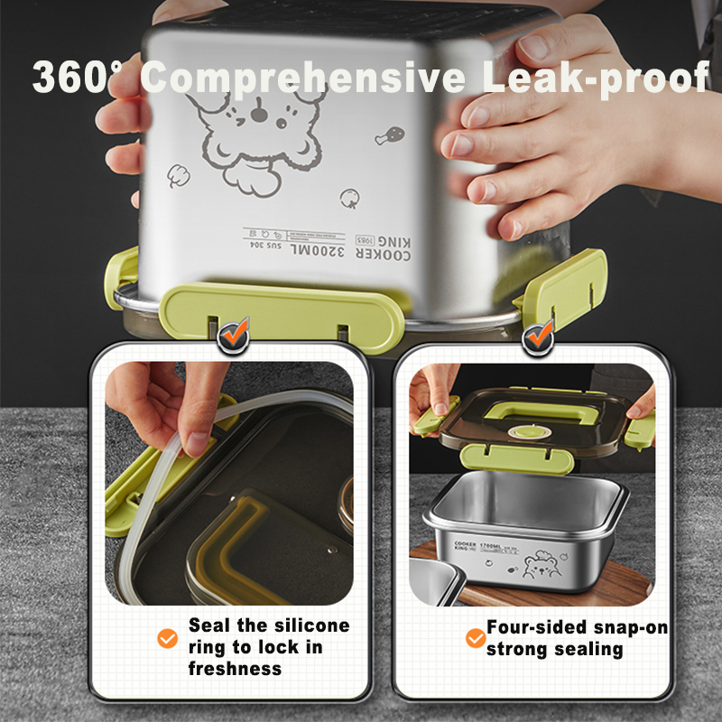 COOKER KING 420ml-6200ml Large - Stainless Lunch Box recension och pris