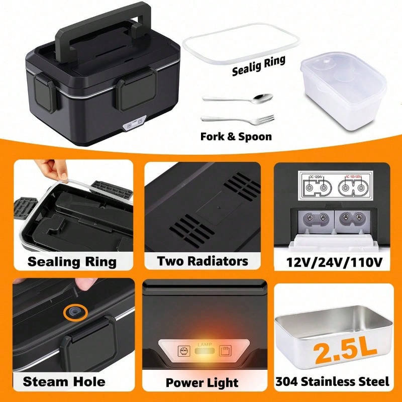 Dual‑Use Electric Heated Lunch - Portable Food Warmer recension och pris