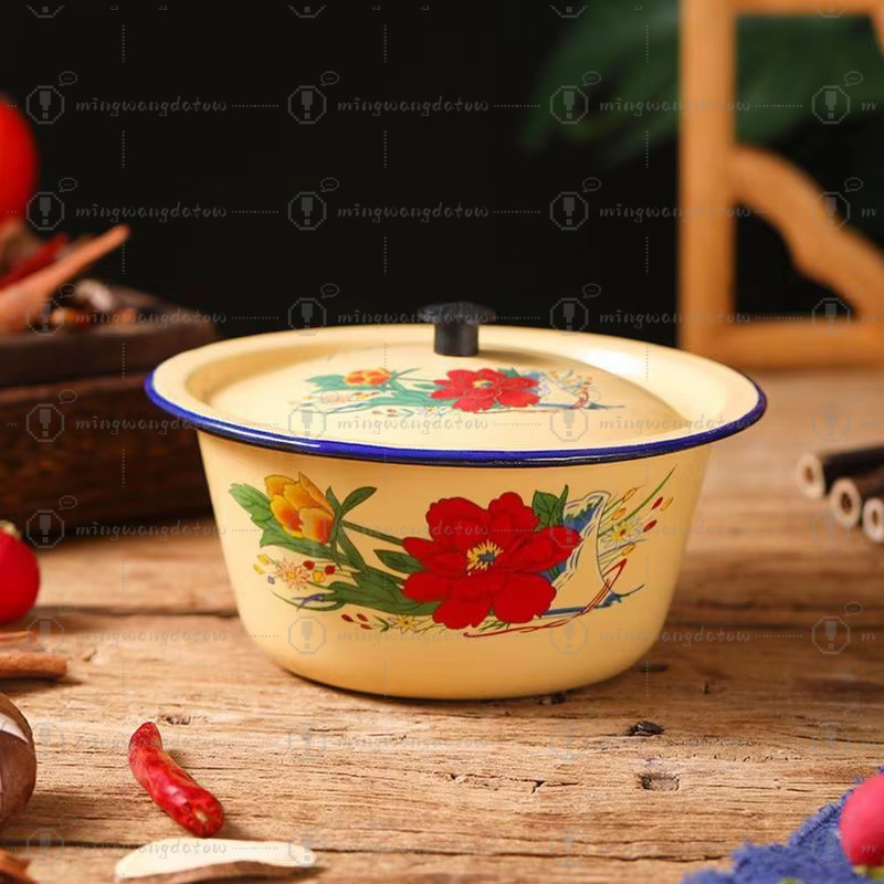Food Storage Pot Enamel Basin  - Food Storage Yellow recension och pris