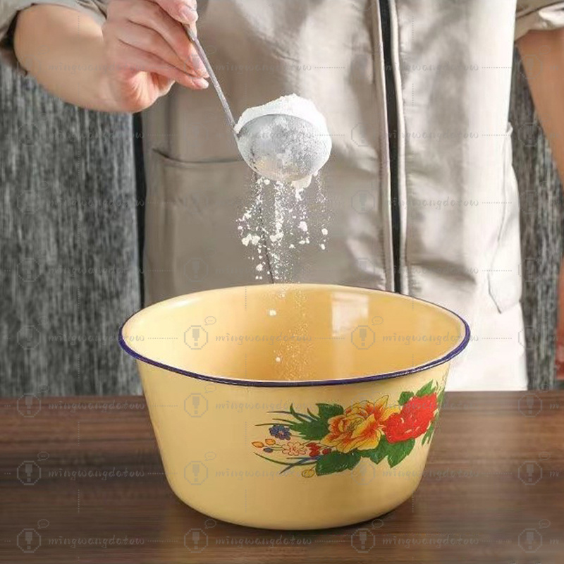 Food Storage Pot Enamel Basin  - Food Storage Yellow recension och pris