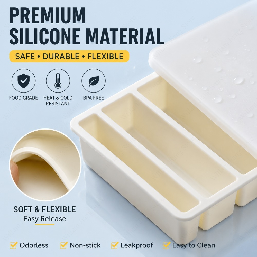 Durable Silicone Freezing Tray - Food Storage In Cooler recension och pris
