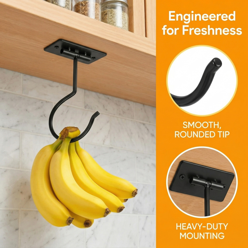 Black Metal Self-Adhesive Bana - Food Storage Cabinet For Kitchen recension och pris