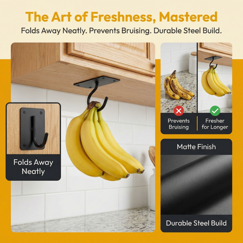 Black Metal Self-Adhesive Bana - Food Storage Cabinet For Kitchen recension och pris