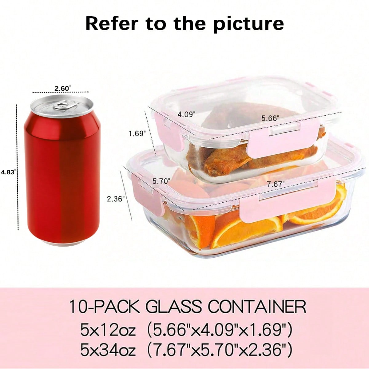 10 Pack Glass Meal Prep Contai - Portion Control Container recension och pris