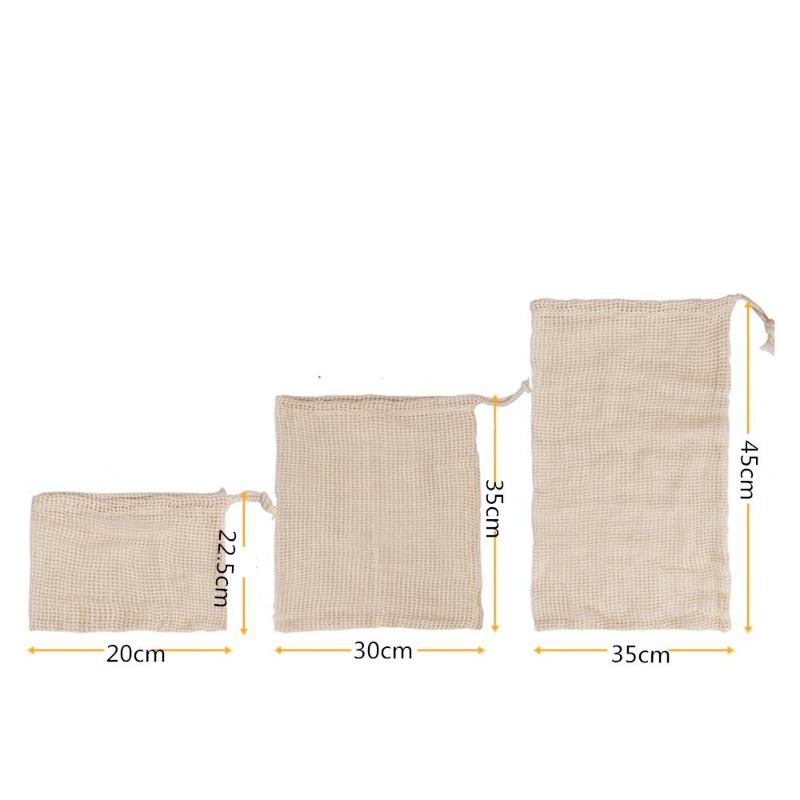 3PCS/LOT Cotton Mesh Vegetable - Produce Bag Reusable Mesh recension och pris